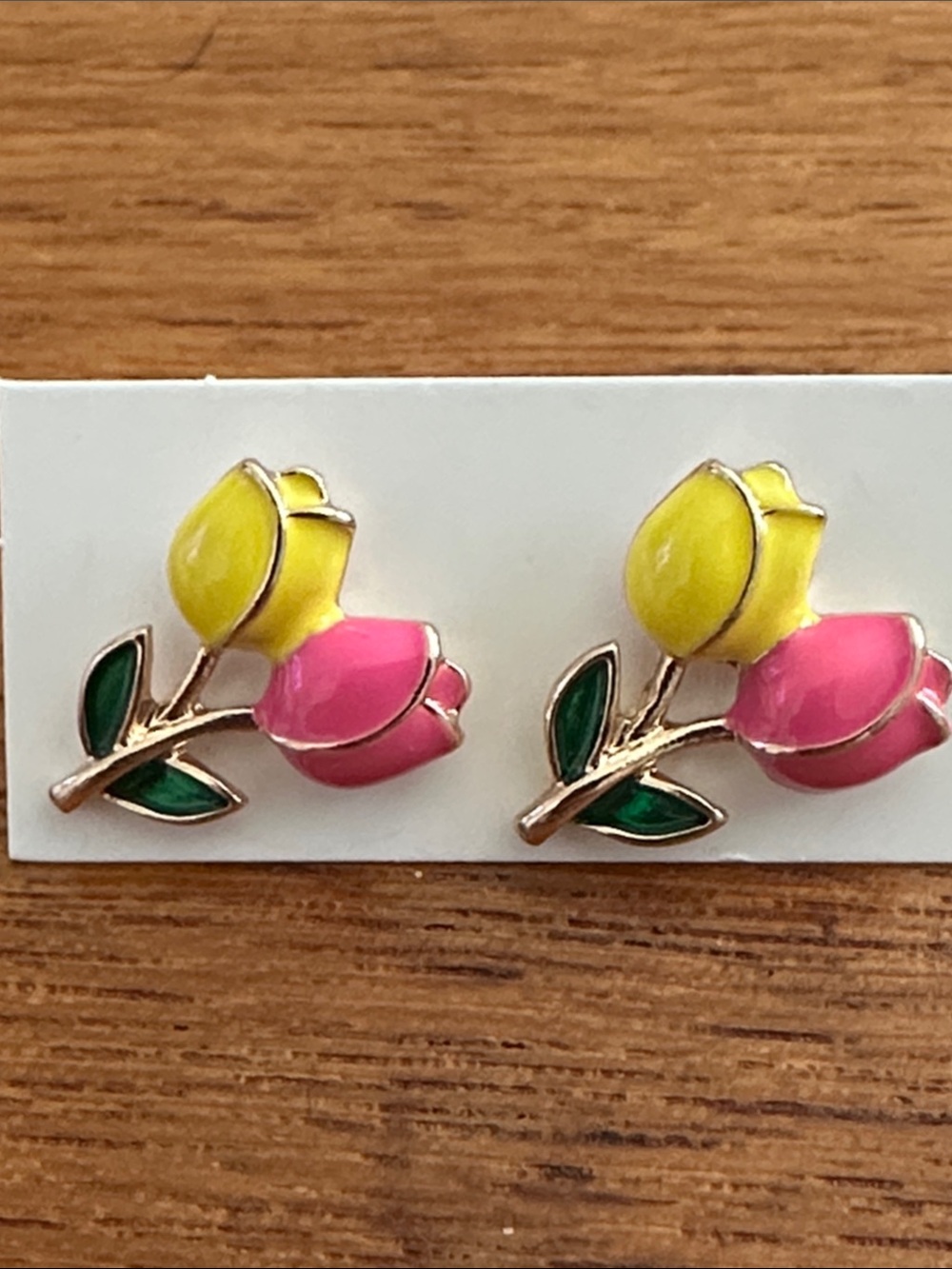 🧡 Yellow and Pink Floral Studs 🧡